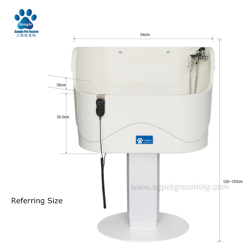Plastic lift dog bathtub for pet grooming business
