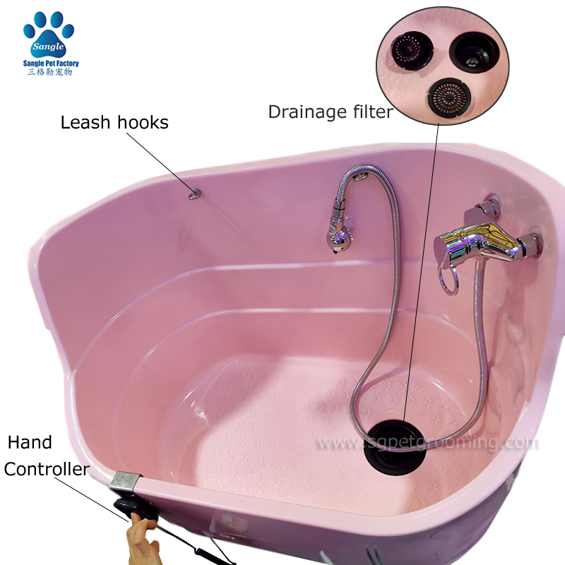 Plastic lift dog bathtub for pet grooming business