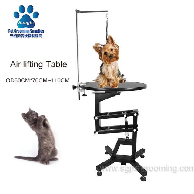 Mesa de tosa redonda de 24 polegadas com elevação a ar para animais de estimação de pequeno porte