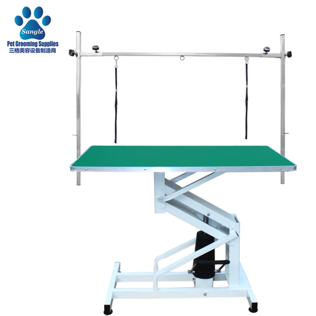 โต๊ะตัดแต่งขนสุนัขแบบยกด้วยระบบไฮดรอลิกขนาดใหญ่ 110 ซม.