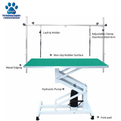 โต๊ะตัดแต่งขนสุนัขแบบยกด้วยระบบไฮดรอลิกขนาดใหญ่ 110 ซม.
