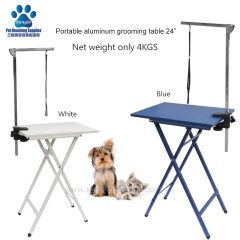 Meja Dandanan Haiwan Peliharaan Kecil Aluminium mudah alih 24 inci