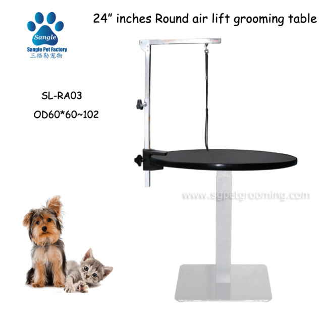 24인치 원형 공압식 에어 리프트 애완동물 미용 테이블