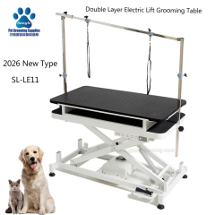 이중 구조 저단형 전동 애견 미용 테이블