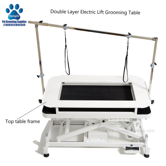 이중 구조 저단형 전동 애견 미용 테이블