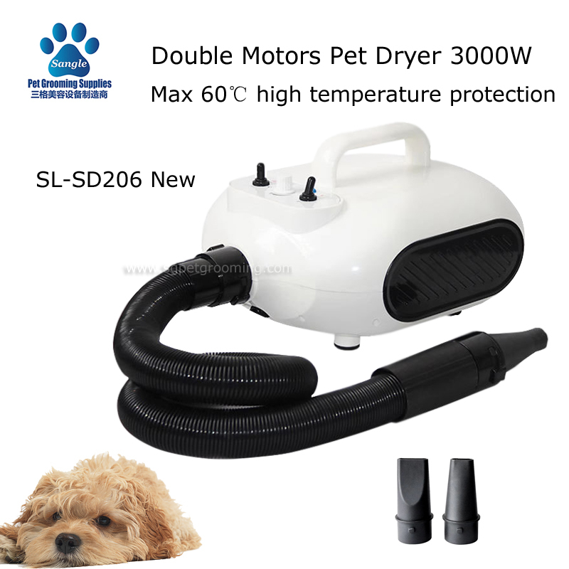 Secador de pelos padrão para animais de estimação, 3000 W, com motor duplo e proteção contra altas temperaturas.