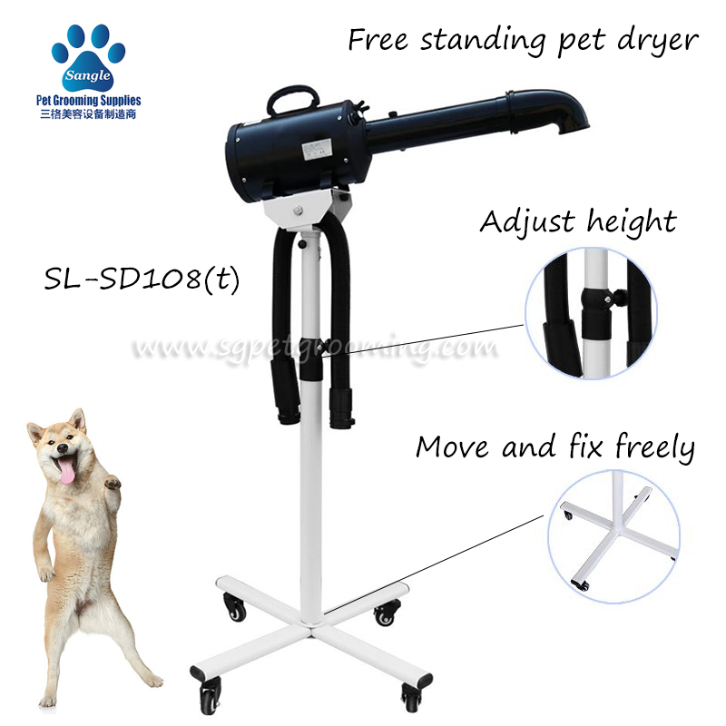 Secador de pie con un solo motor de 2200 W para el cuidado de perros