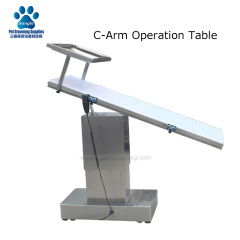 Mesa cirúrgica elétrica para animais de estimação em ambiente veterinário, ideal para cães.