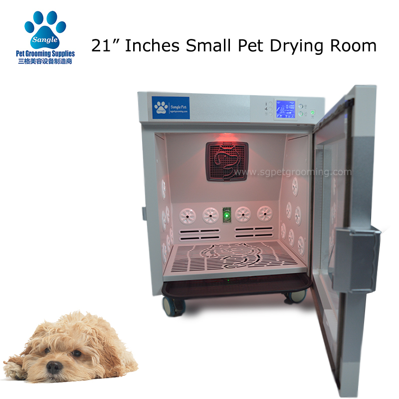 Sala de secagem inteligente de 21 polegadas para animais de estimação de pequeno porte.