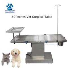 Mesa cirúrgica veterinária com placa de grade e elevador elétrico