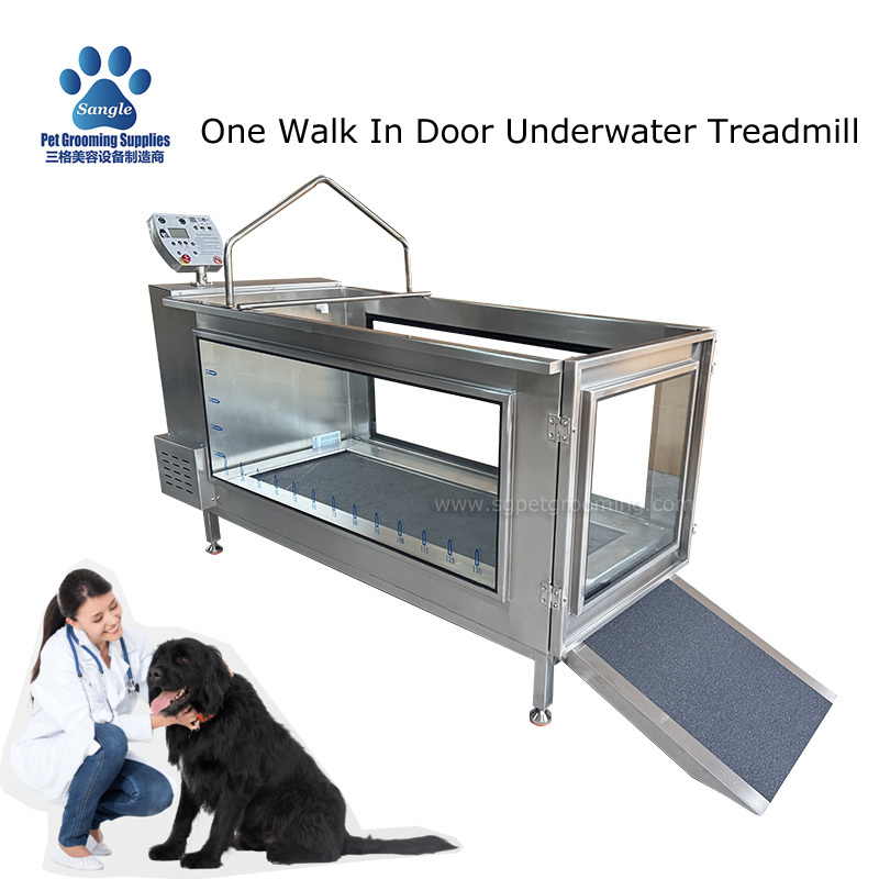 Esteiras subaquáticas de uma porta para cães