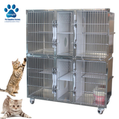 Gaiolas para gatos em aço inoxidável para equipamentos veterinários