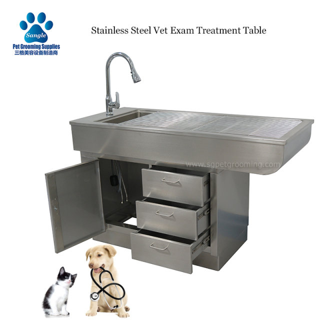 Meja Rawatan Pemeriksaan Veterinar Keluli Tahan Karat