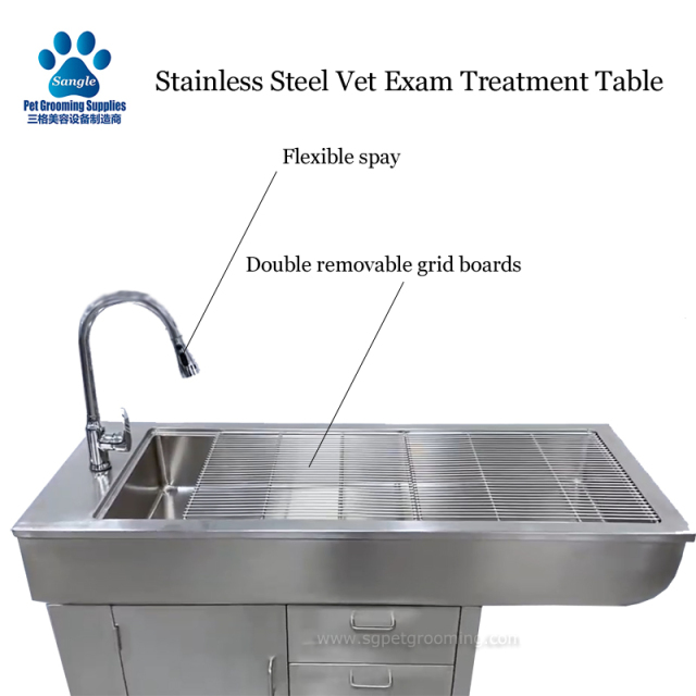 Meja Rawatan Pemeriksaan Veterinar Keluli Tahan Karat