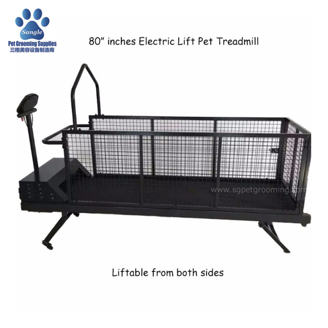 Esteira elétrica de dupla face com elevação para cães grandes, 80 polegadas (203 cm).