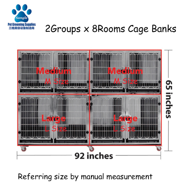 스테인리스 스틸 개집 케이지 뱅크 시스템 (16개 방)