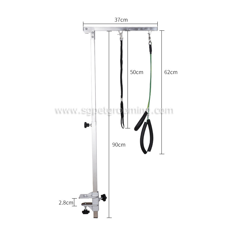 Bras de table de toilettage en acier inoxydable