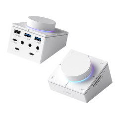 USB C Hub with Knob Shortcut Buttons