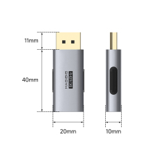 Female USB-C to Male DisplayPort 1.4 / HDMI 2.1 Adapter