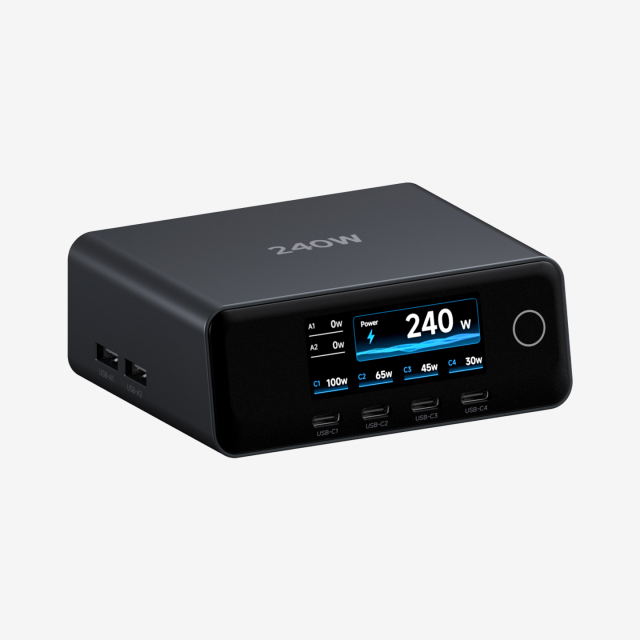 Display Screen 240w GaN Charger