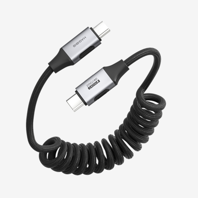 Coiled USB4 Cable