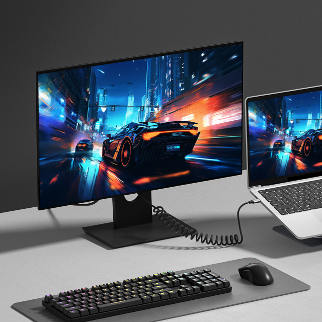 Coiled USB4 Cable