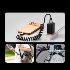 Coiled USB to USB-C Cable