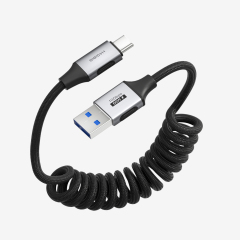 Coiled USB to USB-C Cable