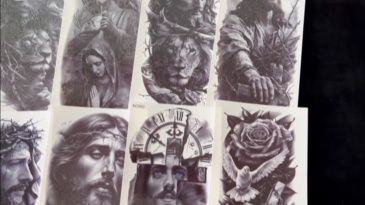 74 Sheets Jesus Christ Temporary Tattoos For Women Men, Half Arm Large Religious God Christian Lion Cross Fake Tattoos Adults, Bulk Realistic Angels Virgin Mary Tattoos Stickers Faith Peace