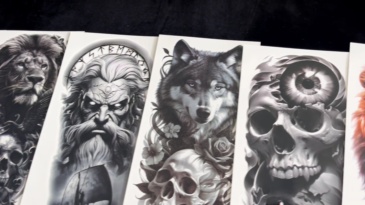 72 Sheets Cool Lion Tiger Temporary Tattoos For Women Men Adults, Waterproof Realistic Halloween Fake Tattoo Stickers Zeus God Jesus Christ Wolf Skull Skeleton Owl Dragon, Temp Gothic Black Tattoo
