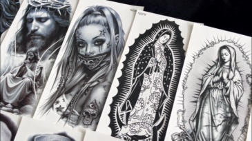 73 Sheets Halloween Chicano Temporary Tattoos For Women Men Adults Cholo Chola, Our Lady of Guadalupe Tattoo Stickers Religion, Chicana Gangster Prisoner Mexico Culture Joker Fake Tattoo Jesus Christ
