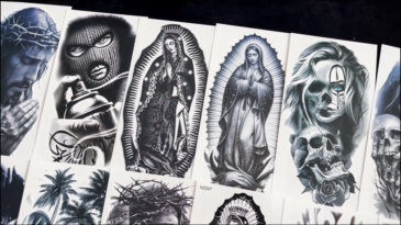 74 Sheets Chicano Jesus Christ God Temporary Tattoos For Men Women Adults Arm Cholo, Guadalupe Half Arm Sleeve Fake Tattoo Sticker Mexico West Coast Culture, Temp Chicana Prison Halloween Tattoo Chola