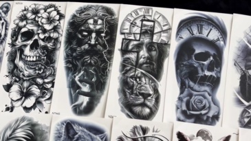 73 Sheets Realistic Lion Temporary Tattoos For Men Women Adults, Zeus Poseidon God Half Arm Sleeve Fake Tattoo Sticker Tiger Wolf Skull Flower, 3D Temp Bulk Long Lasting Owl Ship Halloween Tattoo Rose