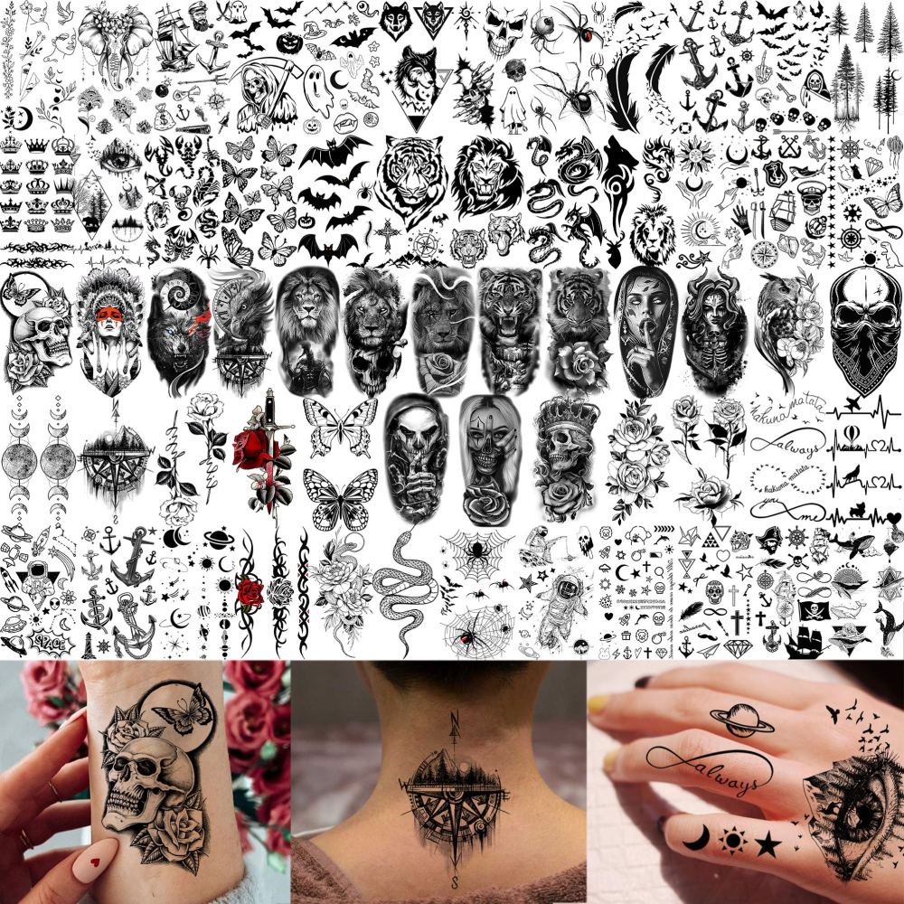 73 Sheets Halloween Chicano Temporary Tattoos For Women Men Adults Cholo Chola, Our Lady of Guadalupe Tattoo Stickers Religion, Chicana Gangster Prisoner Mexico Culture Joker Fake Tattoo Jesus Christ