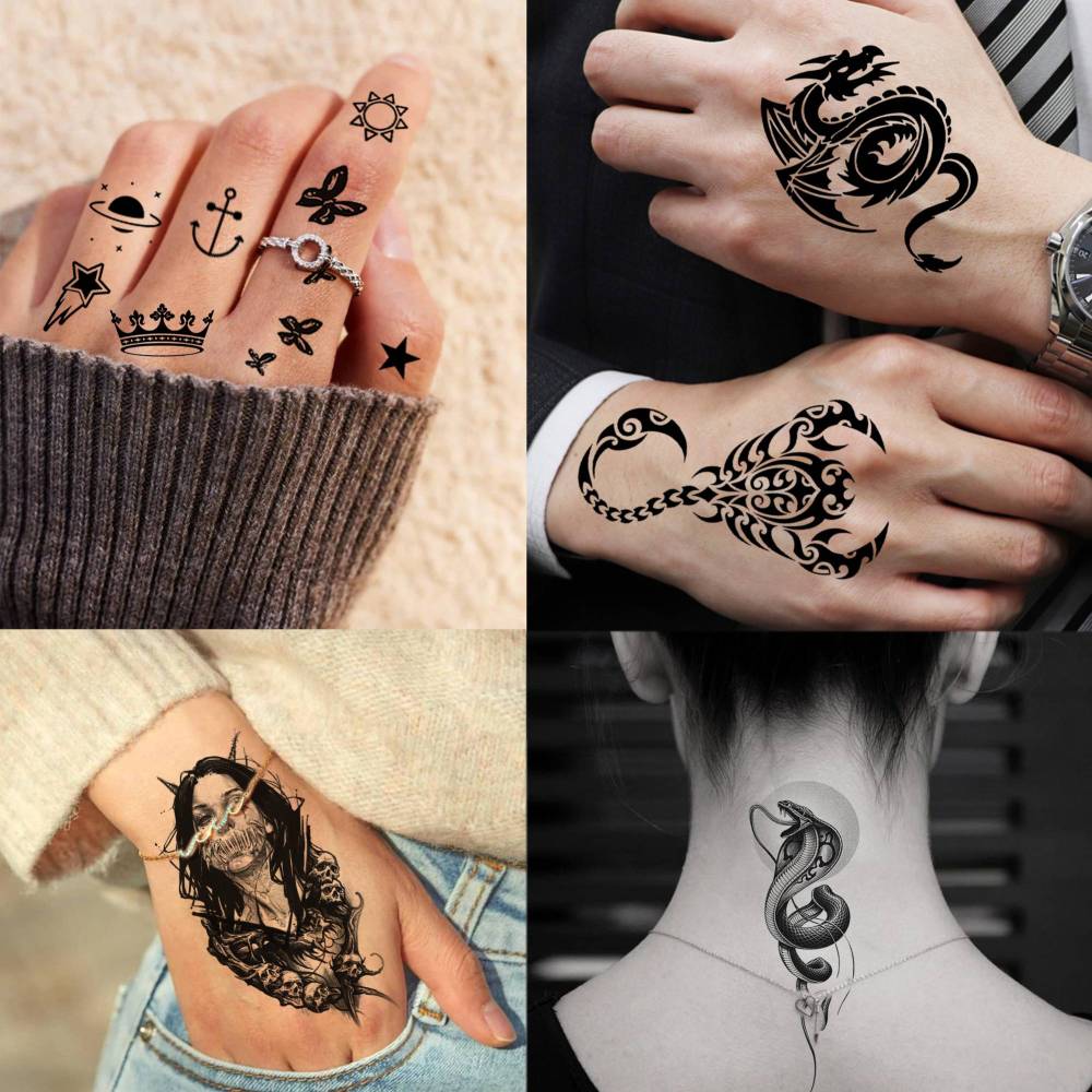73 Sheets Black Wolf Lion Temporary Tattoos For Men Women, Halloween Half Arm Sleeve Tattoo Stickers Tiger Zeus Jesus Christ Dragon, Bulk Temp Waterproof Fake Tattoos For Adults Owl Skull Skeleton
