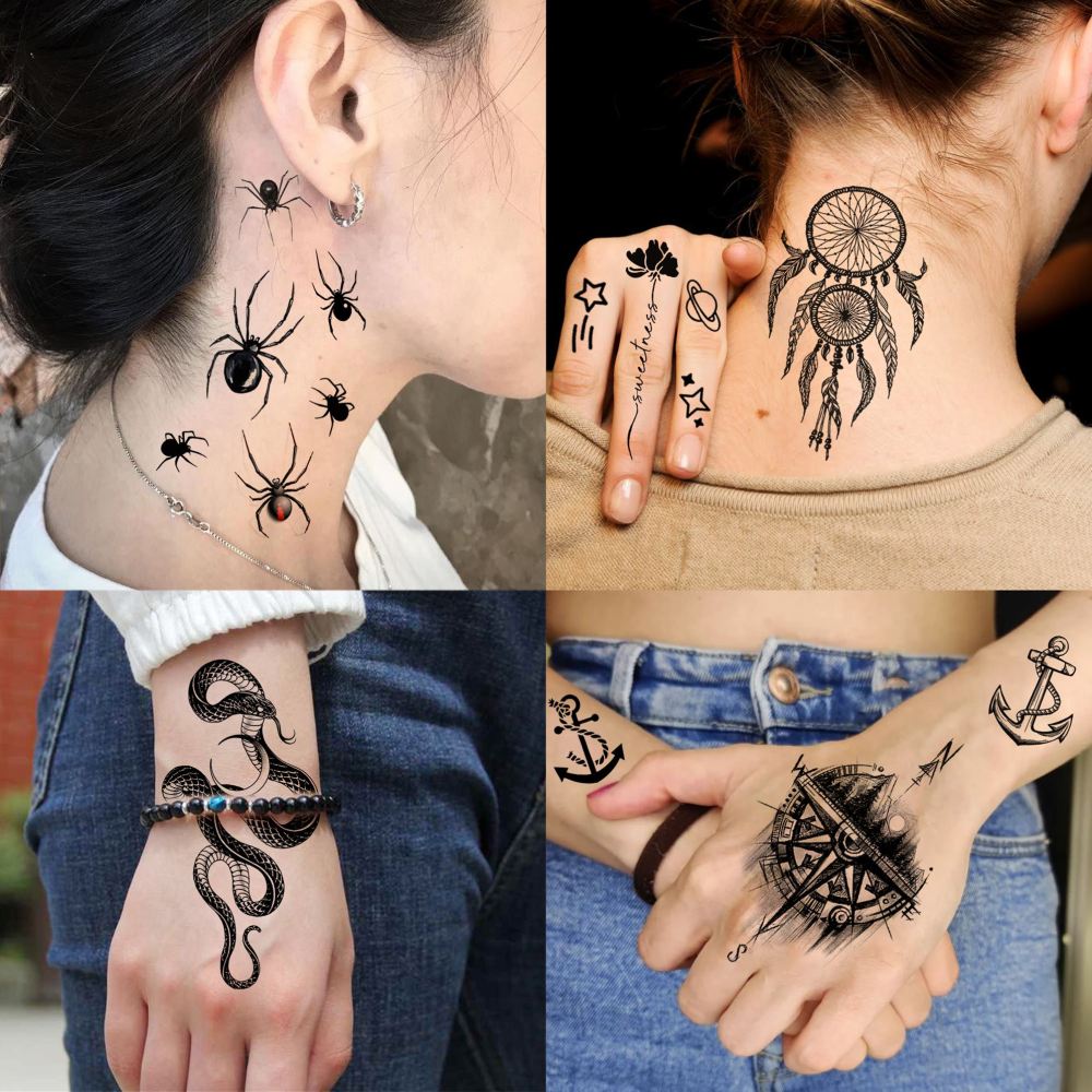 73 Sheets Realistic Lion Temporary Tattoos For Men Women Adults, Zeus Poseidon God Half Arm Sleeve Fake Tattoo Sticker Tiger Wolf Skull Flower, 3D Temp Bulk Long Lasting Owl Ship Halloween Tattoo Rose