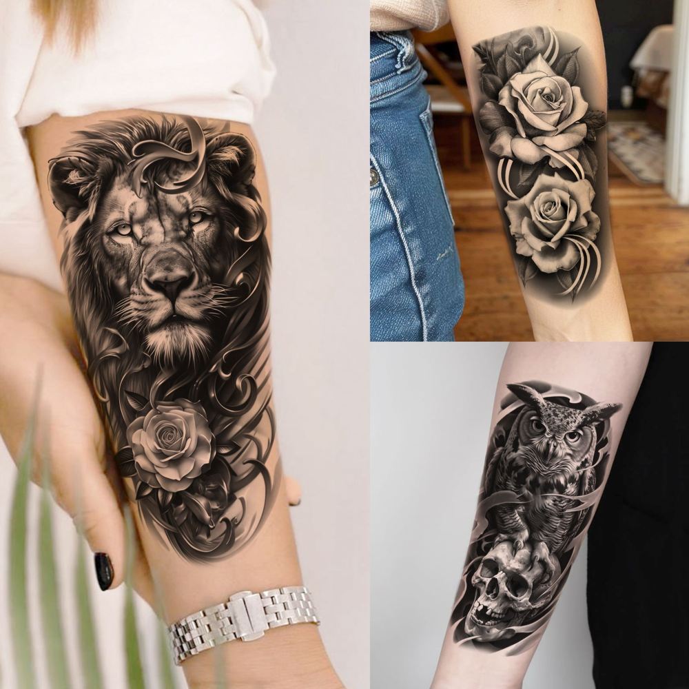 73 Sheets God Jesus Christ Temporary Tattoos For Men Adults, Religious Cross Prayer Half Arm Sleeve Tattoos For Women Rose Flower, Temp Christian Faith Belief Family Fake Tattoo Stickers Halloween