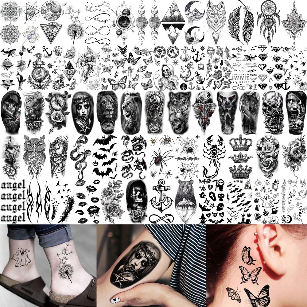 73 Sheets God Jesus Christ Temporary Tattoos For Men Adults, Religious Cross Prayer Half Arm Sleeve Tattoos For Women Rose Flower, Temp Christian Faith Belief Family Fake Tattoo Stickers Halloween