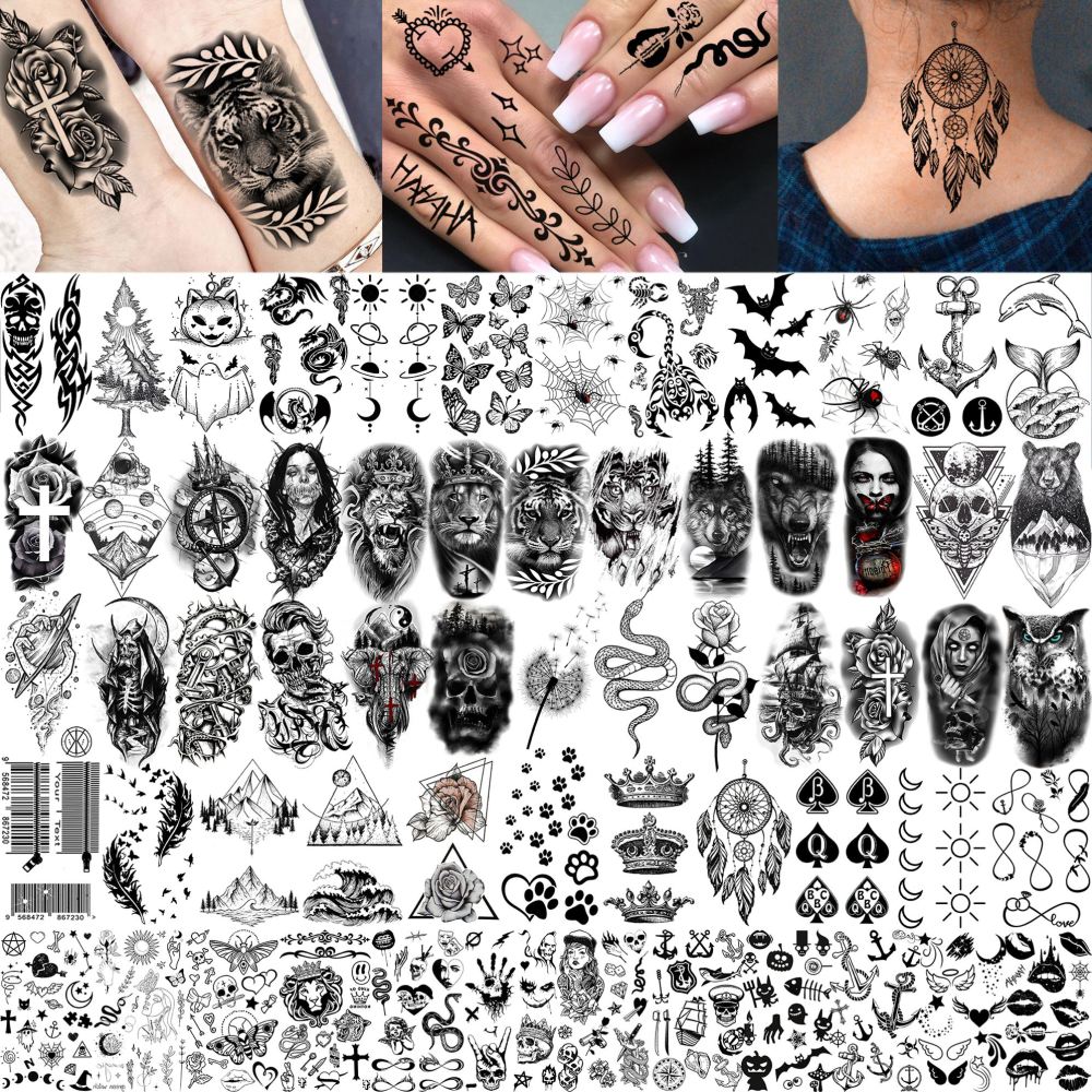 73 Sheets God Jesus Christ Temporary Tattoos For Men Adults, Religious Cross Prayer Half Arm Sleeve Tattoos For Women Rose Flower, Temp Christian Faith Belief Family Fake Tattoo Stickers Halloween