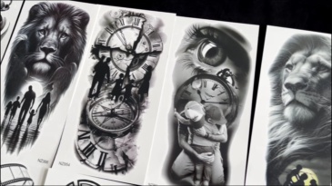 75 Sheets Loyalty Family Temporary Tattoos For Men Women, Lion Wolf Faith Belief Half Arm Sleeve Tattoo Stickers Tiger Owl, 3D Temp Long Lasting Fake Tattoos For Adults Kids Christian God Jesus Christ