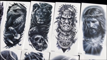 73 Sheets Zeus God Temporary Tattoos For Men Adults Forearm, Halloween Lion Poseidon Half Arm Sleeve Tattoo For Women Jesus Christ Skeleton Maori Warrior, Temp Bulk Fake Tattoo Stickers Eagle Tiger