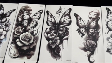 72 Sheets Rose Flower With Butterfly Temporary Tattoos For Women Girls, Sexy Floral Blossom Waterproof Half Arm Sleeve Tattoos For Adults, Long Lasting Fake Tattoo Sticker Peony Sunflower Butterflies