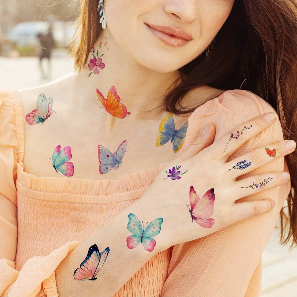 60 Sheets 500+ Patterns Cartoon Temporary Tattoos For Kids Girls, Groovy Cute Mermaid Unicorn Dinosaur Butterfly Temp Fake Tattoo Stickers, Small Animals Summer Tatoos Tatuajes Temporales Child