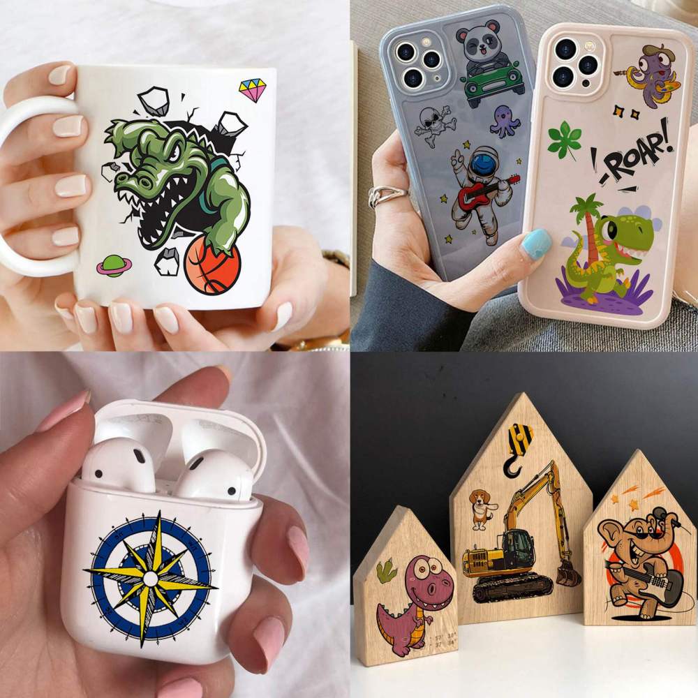 60 Sheets 999+ Groovy Cartoon Temporary Tattoos For Kids Boys Girls, Construction Excavator Cars Dinosaur Space Pirate Shark Animal Fake Tattoo Sticker, Goodie Bags Stuffers Birthday Party Supplies