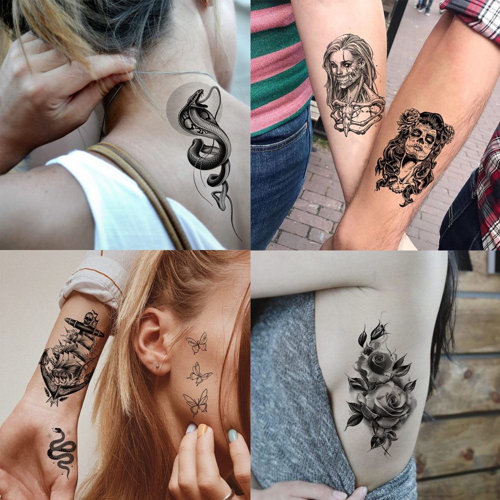 70 Sheets Chicano Temporary Tattoos For Women Men, Halloween Guadalupe Jesus Christ God Waterproof Half Arm Sleeve Tattoos For Adults, Virgin Mary Cholo Chola Fake Tattoo Sticker Joker Gangster Prison