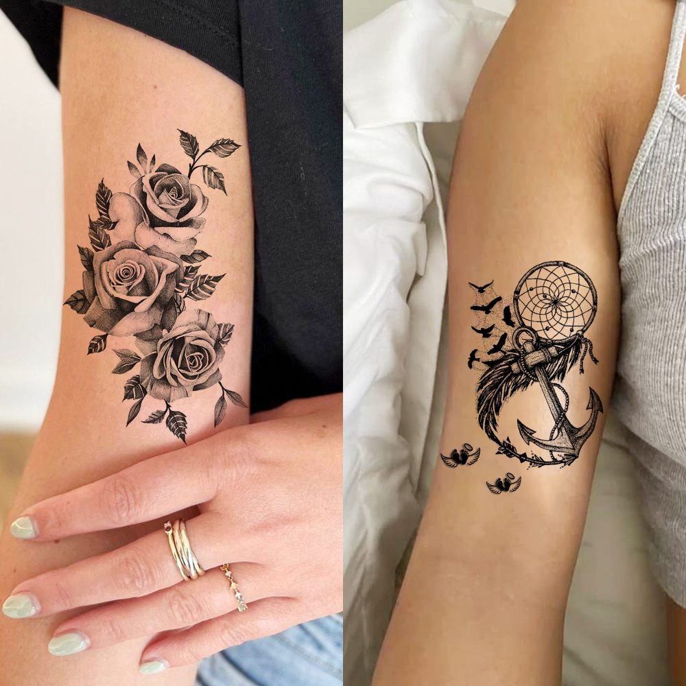 69 Sheets Gothic Lion Jesus Christ Temporary Tattoos For Women Men, Halloween Skull Warrior Zeus God Waterproof Half Arm Sleeve Tattoos For Adults, Tiger Wolf Long Lasting Fake Tattoo Sticker Skeleton