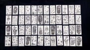 48 Sheets 3D Small Temporary Tattoos For Kids Women Neck Girls Arm Boys, Temp Tiny Halloween Tattoo Stickers Men Spider Cross Scorpion Snake Tiger Lion, Flower Ghost Skull Fake Tatoos Acnhor