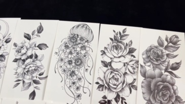 64 Sheets Long Lasting Flower Temporary Fake Tattoos For Women Arm Neck, Jellyfish Sunflower Moon Rose For Adults Girl, 3D Temp Realistic Snake Tatoo Stickers Serpent Peony Floral Kids