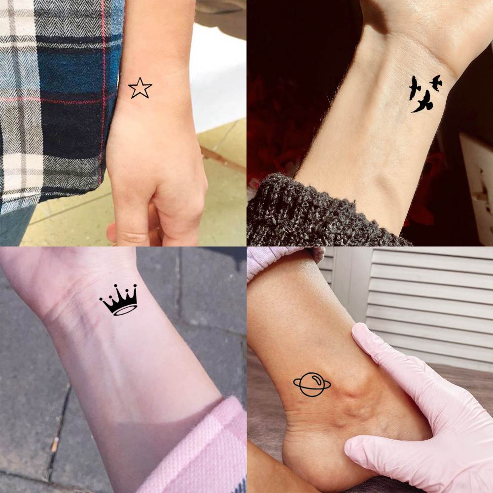 33 Sheets Outer Space Temporary Tattoos for Kids Boys Girl Women Men Adults Children, Geometry Astronaut Universe Fake Tattoo Star Moon Solar Syetem