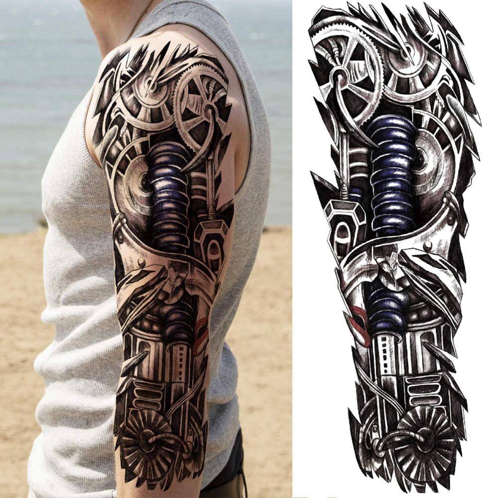 11 Sheets Maori Temporary Tattoo Sleeve For Men Adults Tiki Turtle Manta Waterproof Fake Tattoo Sleeves For Women Black Dragon Totem Tribal Military Long Full Sleeve Tattoos Temporary Stickers